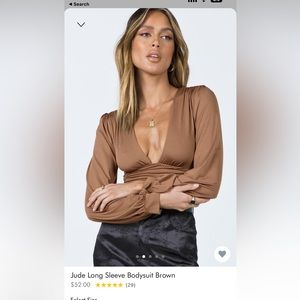 Long Sleeve Brown Princess Polly Bodysuit